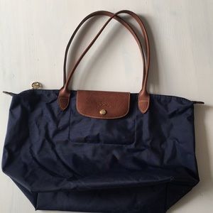 Long champ navy tote Le Pliage line